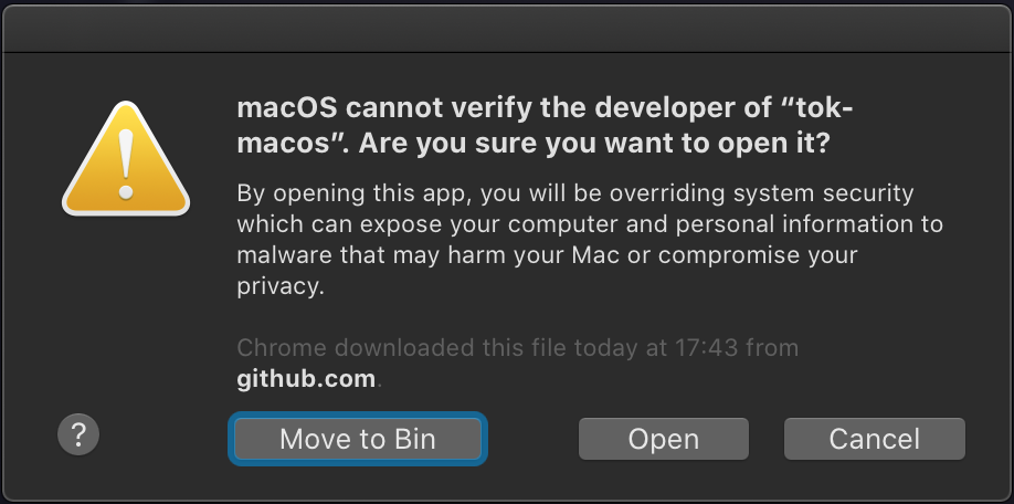 macos Notary Application Warning